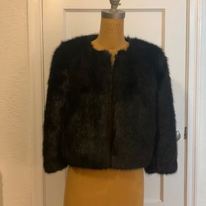 Faux fur cocktail coat. petite size small. A classic piece.
